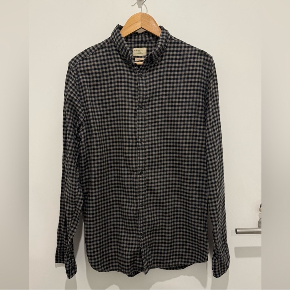 Classic Black and Gray Checkered Men's Shirt